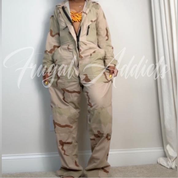 RARE VINTAGE UNISEX Official Military Special Unit Desert Camouflage Coveralls S - Picture 6 of 12